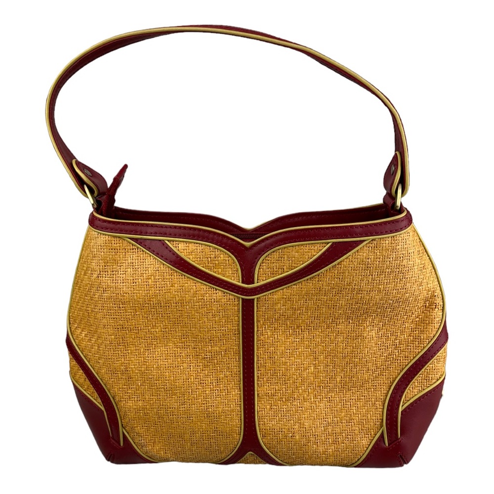 Cole Haan Hand Wooden Wheat Color Hand Bag/ Purse Very Beautiful